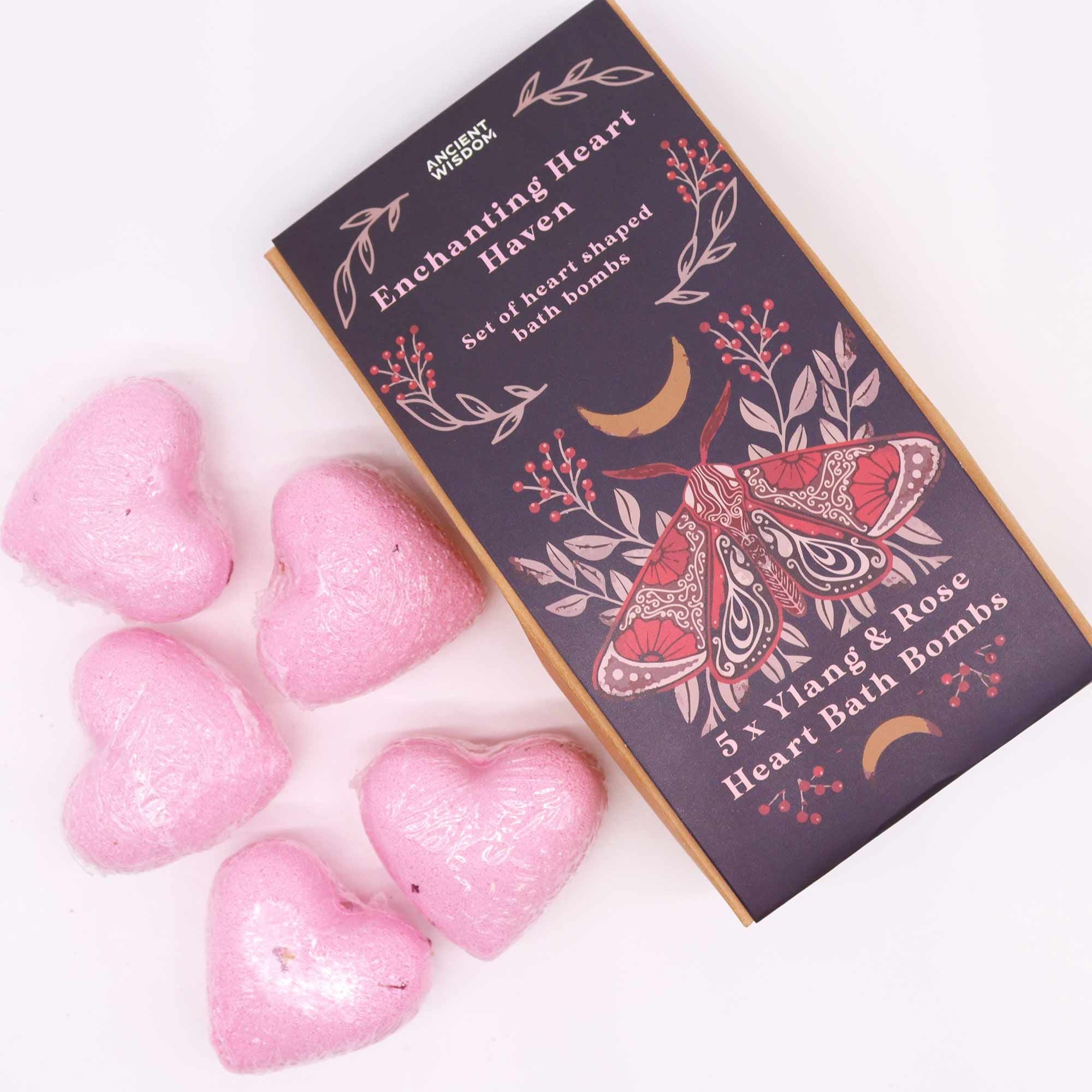 5 Vegan Ylang & Rose Scented Self Care Hearts